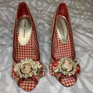 Vintage Chinese Laundry Red Checkered “picnic” Women's Shoes